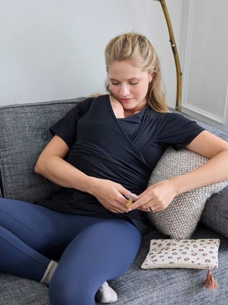Vertbaudet - T-shirt peau à peau adulte mixte en coton biologique noir