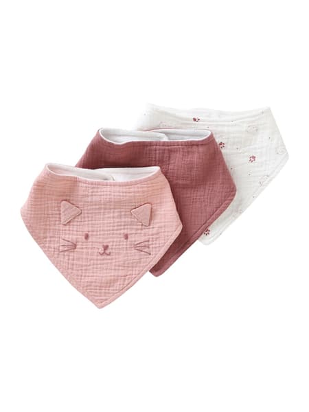 VERTBAUDET - Lot de 3 bavoirs bandanas en gaze de coton