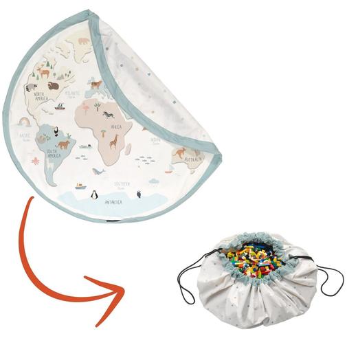 Play & Go - Sac à jouet 2 en 1 réversible Noomad Original Worldmap Colour