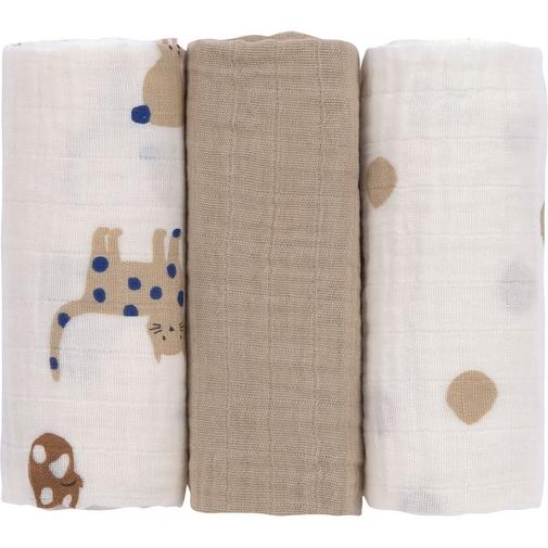 Lassig - Lot de 3 langes Little Mateys bleu roi (60 x 60 cm)