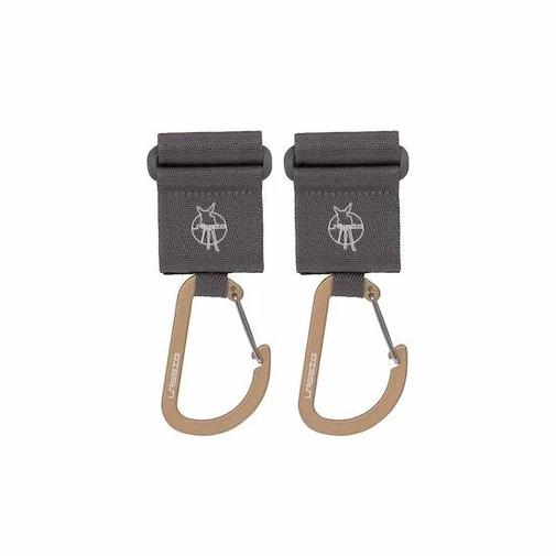 Lassig - Attaches poussette avec mousqueton (lot de 2)
