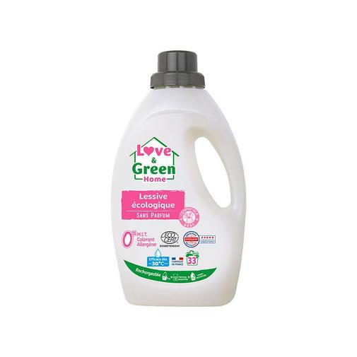 Love & Green - Lessive écologique et rechargeable sans parfum 1,5 L - Blanc