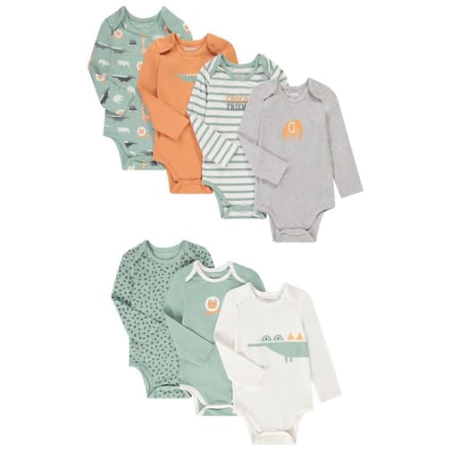 Orchestra - Lot de 7 bodies en jersey imprimé fantaisie pour bébé garçon