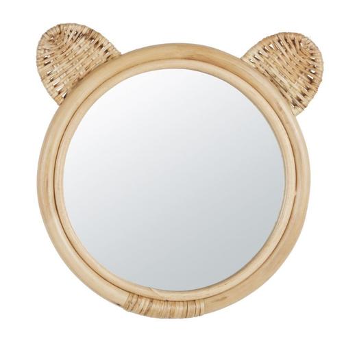 Maisons du Monde - Miroir rond et oreilles en rotin beige D30