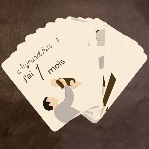 Le Faire-Part Français - Cartes étapes bébé dessin famille