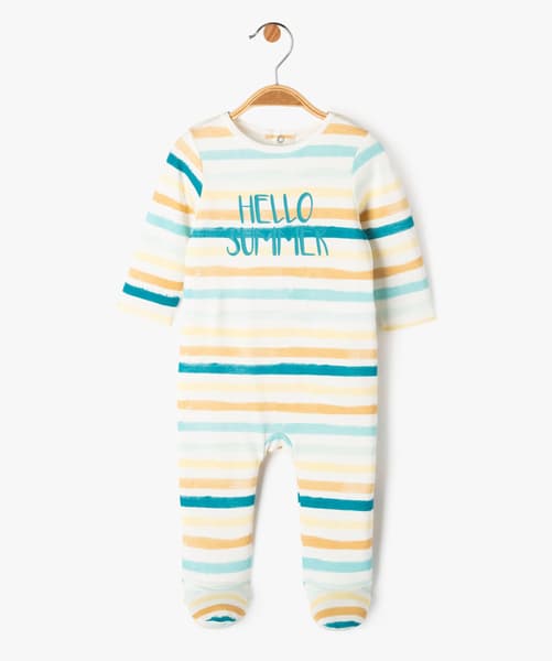 GEMO 4G BEBE - Pyjama dors-bien en coton à rayures bébé garçon