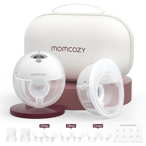 momcozy - Momcozy M5 Tire-Lait Mains Libres, Tire-Lait Portable de la Bouche de Bébé Bride à Double Étanchéité Avec 3 Modes et 9 Niveaux, Tire-Lait Électrique Portable - 24 mm (2, Gris)