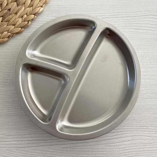Joli monde - Assiette bébé inox à ventouse 3 compartiments Joli Monde