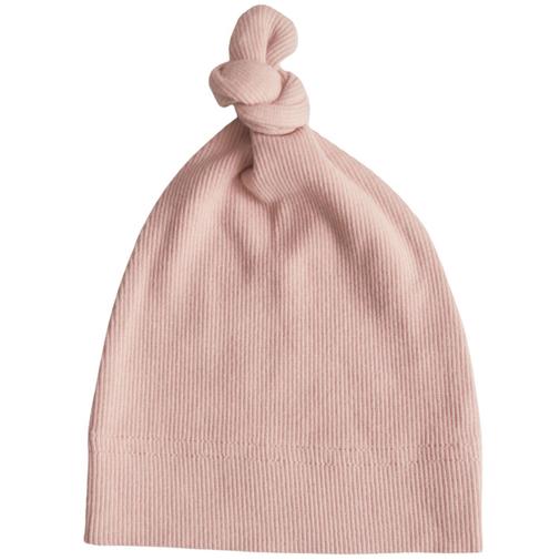 Mushie - Bonnet de naissance côtelé Blush