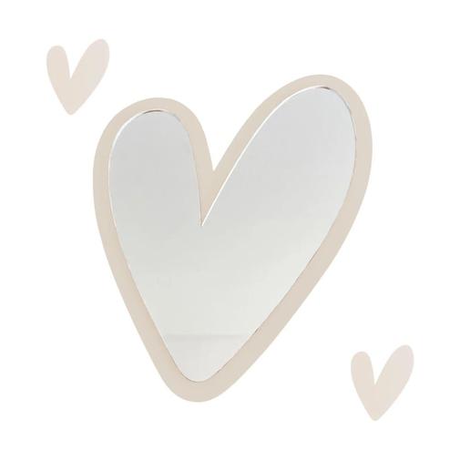 Decochic - Miroir enfant cœur en acrylique ivoire 35x29,5 cm