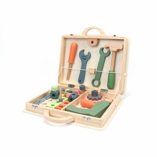 Mobili Rebecca - Jeu mallette avec outils en bois pour enfants