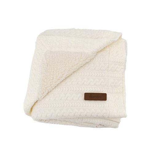 Domiva - Couverture Réversible Pour Enfant Effet Maille Crème