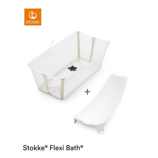 Stokke - Pack baignoire Flexi Bath + transat sandy beige - Transparent