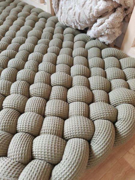 Les tresses à Sissous - Tapis tressé 120x60cm olive