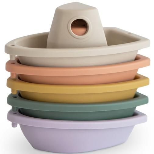 Mushie - Lot de 5 jouets de bain Boats Rustic