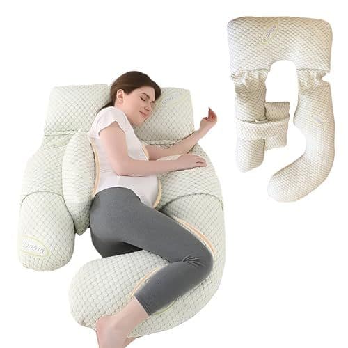 Cocooning serenity - Cocooning serenity Coussin de Grossesse Ergonomique 360° – Oreiller de Maternité Ultra-Confort – Soutien Lombaires, Dos, Jambes & Ventre – Idéal Sommeil & Allaitement – Housse Amovible & Lavable