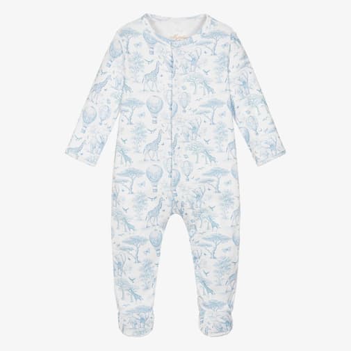 My Little Pie - Blue Toile Africa Supima Cotton Babygrow