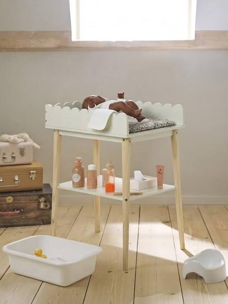 Vertbaudet - Table à langer poupon feston en bois FSC® blanc