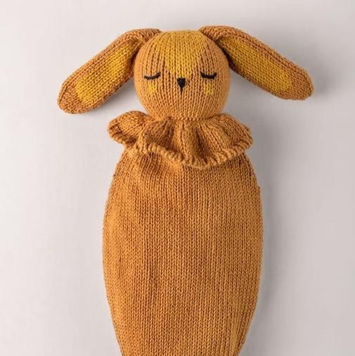 LERO LERO KID - Doudou attache tétine lapin caramel