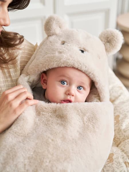 Vertbaudet - Nid d'ange transformable en tapis à langer Ourson hygge - Vertbaudet