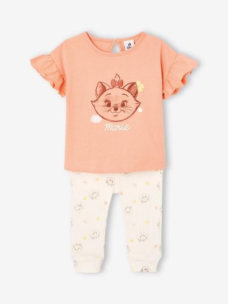 Disney Animals - Ensemble bébé T-shirt + legging Disney Marie Les Aristochats abricot