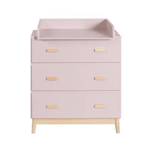 Mobili Rebecca - Commode avec table à langer et 3 tiroirs rose