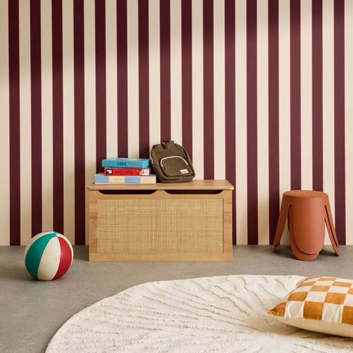 sweeek - Coffre À Jouets Décor Bois Cannage, Couvercle, Poignées Latérales Pour Chambre Enfant Naturel