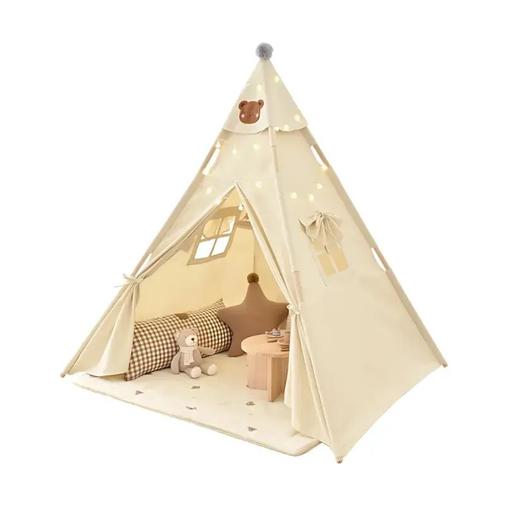 Babykare - Tente tipi petit ours pour enfant en coton beige