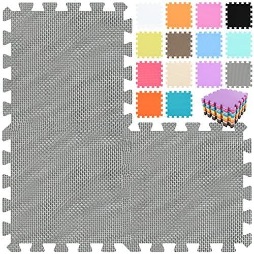 qqpp - qqpp EVA Puzzle Tapis Mousse Bebe - Idéal pour Les Tapis De Jeux Enfant,18 Dalles(30 * 30 * 1cm),Gris.QQC-Lb18N