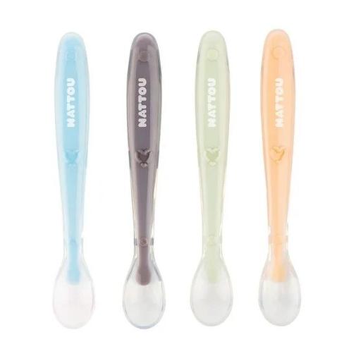 Nattou - Set de 4 cuillères avec étui