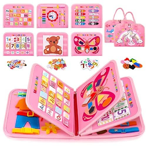 Gvoo - Gvoo Busy Board Montessori (Version Française) - Planche d'Activités Jouet Éducatif Sensoriel Préscolaire pour Le Développement de la Motricité, Cadeau pour Garçons et Filles