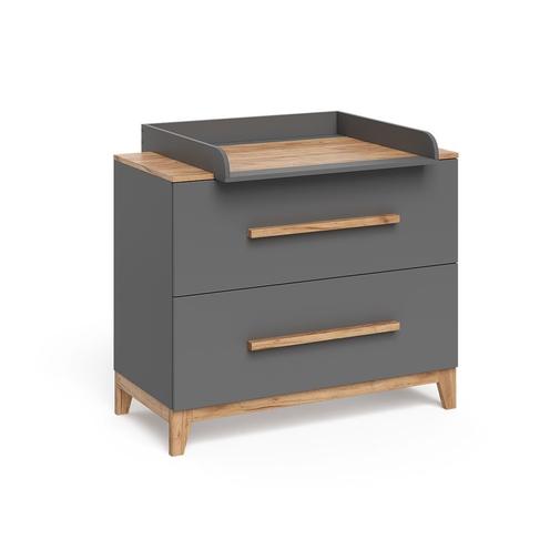 VitaliSpa® - Table à langer avec plan à langer gris/artisan 108x98cm