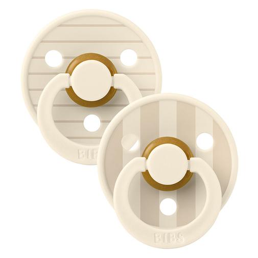 Bibs - Lot de 2 Sucettes Rondes Bibs Studio Pin Ivory Vanilla Mix - 0/6 Mois