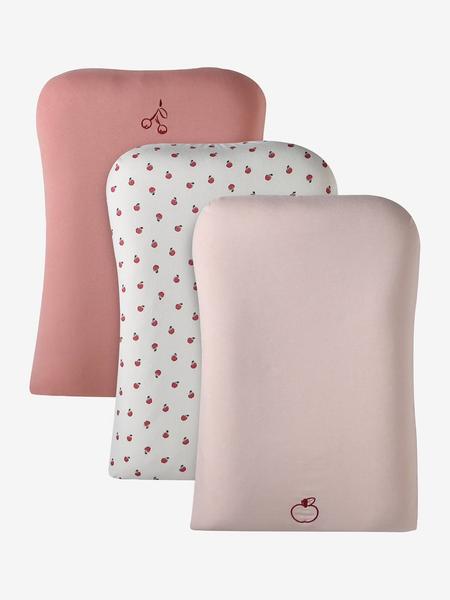 Vertbaudet - Lot de 3 housses matelas à langer lot rose