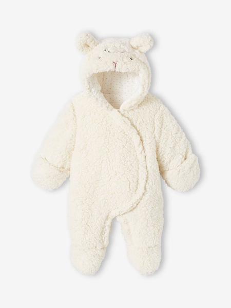 Vertbaudet - Combipilote "mouton" bébé en fausse fourrure écru