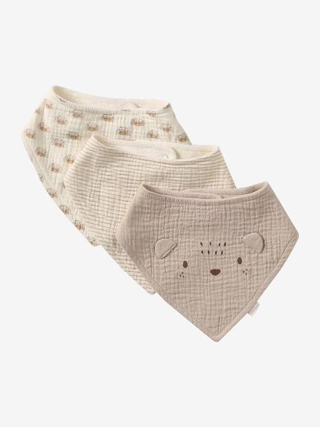 Vertbaudet - Lot 3 bavoirs bandanas en gaze de coton hérisson