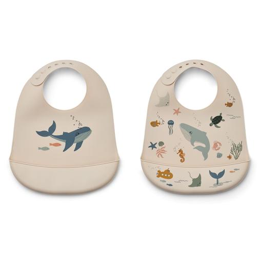 Liewood - Lot de 2 Bavoirs Tilda - Sea Creature Sandy