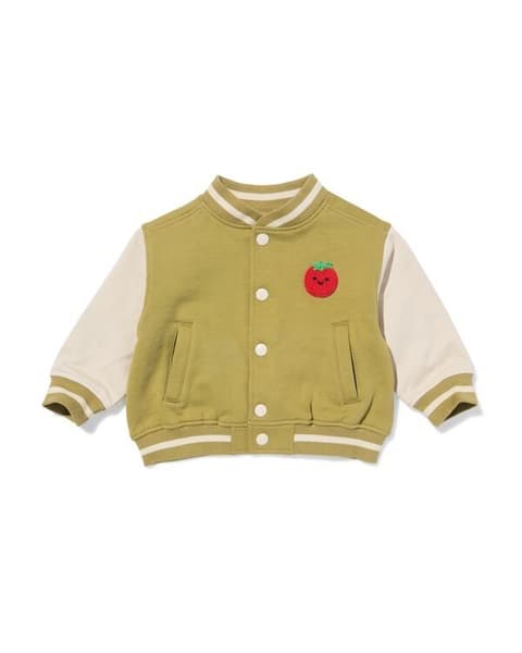 hema.com - cardigan bomber bébé tissu molleton vert - HEMA