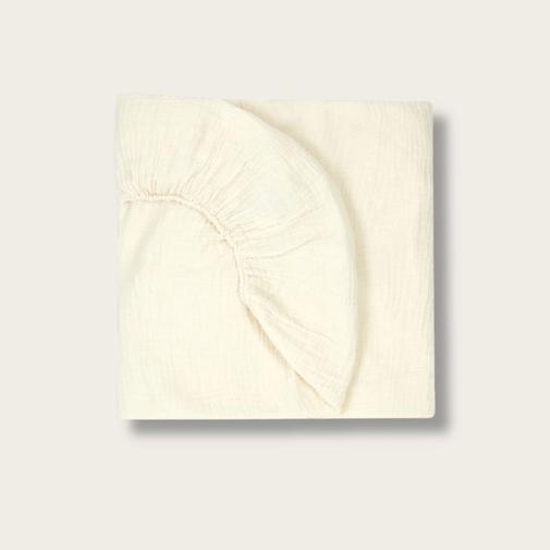Nobodinoz - Drap-housse bébé Wabi-Sabi en double gaze de coton bio