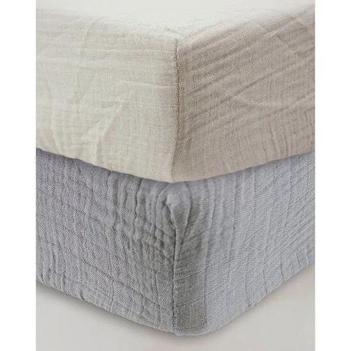 Little Band - Lot 2 draps housse en gaze de coton
