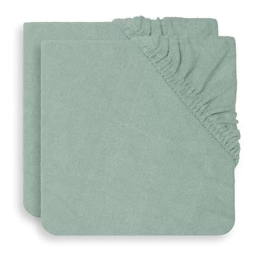 Jollein - Housse matelas à langer éponge (2 pcs) en coton vert poudré - Jollein