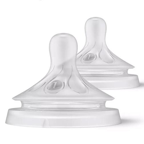 Philips Avent - Lot de 2 Tétines Natural Response 1 Trou - Débit Nouveau-né