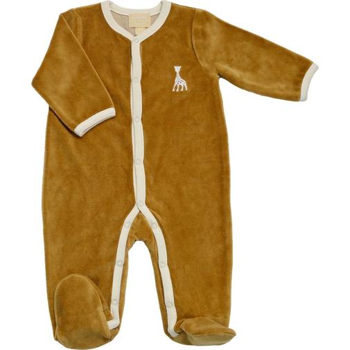 Trois Kilos Sept - Pyjama en velours camel Sophie la girafe (naissance)