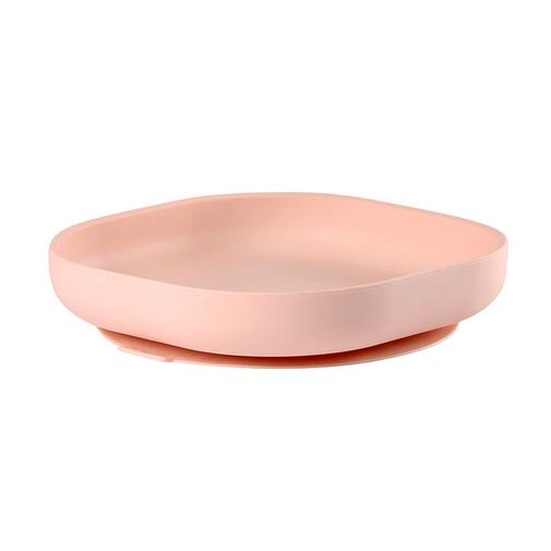 Béaba - Assiette en silicone avec ventouse Rose - Rose