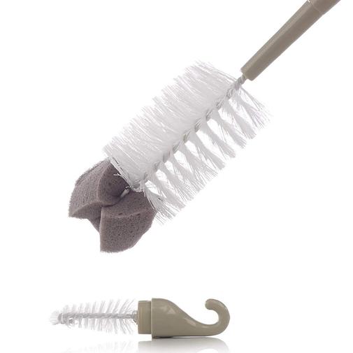 Jane - Goupillon Double Usage Brosse et Eponge - Beige