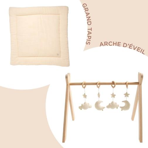 Sauthon - Pack tapis de jeux + arche d'éveil uni Vanilla