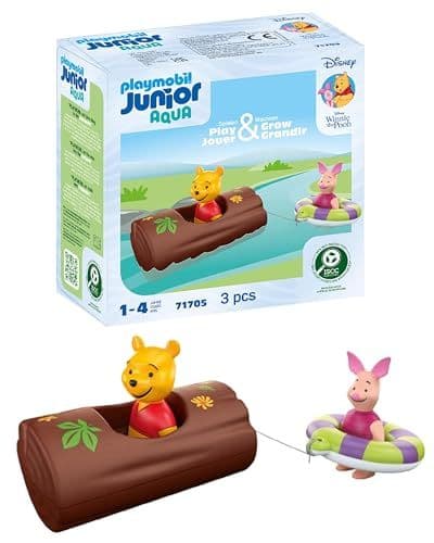 Playmobil - Playmobil 71705 Junior & Disney : Winnie et Porcinet - Comprend Winnie, Porcinet, Une bouée et Un Tronc Aquatique - Jouet fabriqué à partir de matières d'origine végétale - Dès 18 Mois