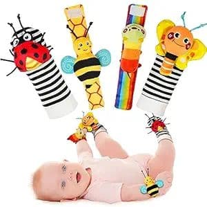 Brand        Infinno - Amazon.com: Infinno Baby Wrist Rattle Socks and Foot Finder Set, Perfect Baby Toys for 0-12 Months Newborn Boys and Girls As Shower Gifts, Garden Bug Series : Toys & Games