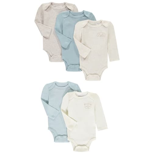 Orchestra - Lot de 5 bodies manches longues prints animaux pour bébé garçon