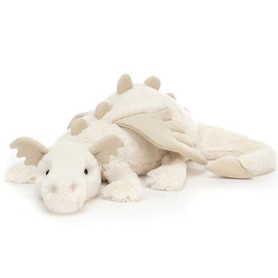 Jellycat - Peluche géante Scrumptious dragon neige (66 cm)